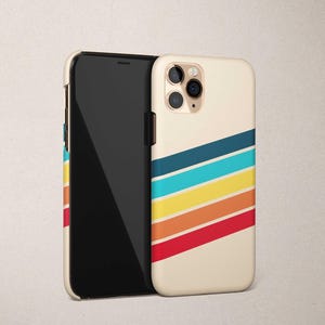Custom Initial Retro Stripes iPhone 11 Case for iPhone 12 Pro Max Cover Apple iPhone XR X XS Max 8 Plus 7 Plus SE2 12 Mini 6S 6 12 11 Pro image 3