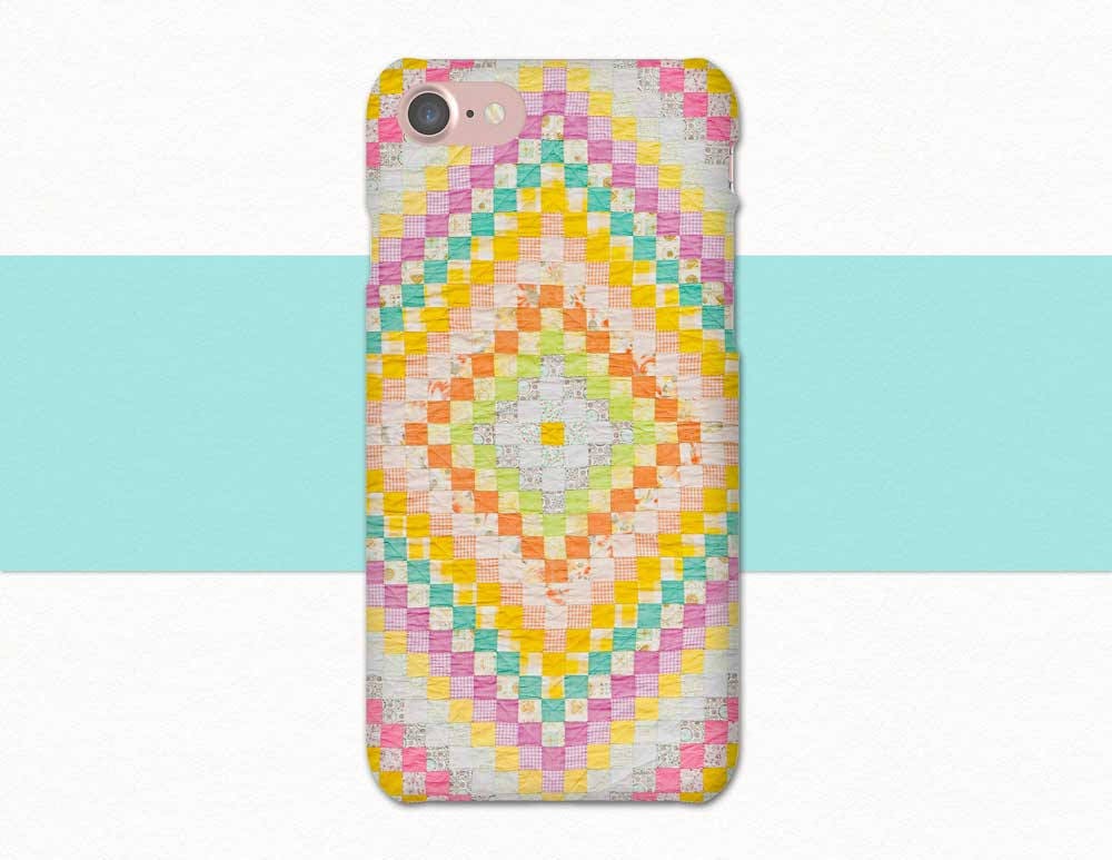 Rainbow Quilt Pattern Phone Case Quilt Phone Case Quilt Etsy