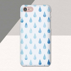 Blue Teardrop iPhone 6 Case, Minimal iPhone 7 Case Blue, White Raindrops, iPhone 6S Case, iPhone SE Case, Unique Phone Case, Minimalist Plus image 1