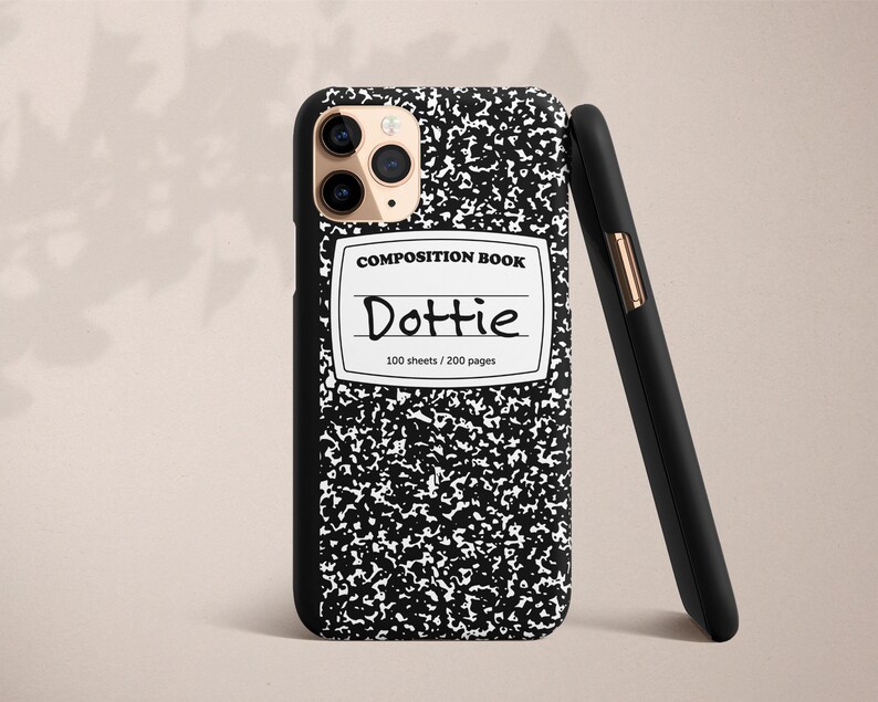 Custom Name Composition Notebook Iphone Case Personalized Etsy