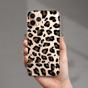 Leopard Print Clear Case For Samsung Galaxy S24 Ultra S23 Plus S22 S21 S20 S10 S20FE S10E Pixel 6 Fun Phone Case With Cheetah Animal Pattern image 2