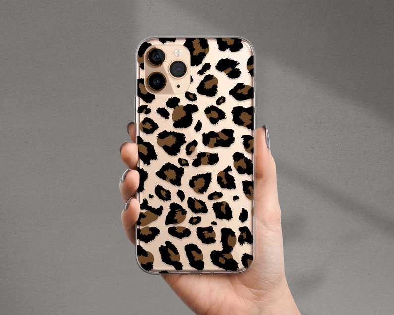 Leopard Print Clear Case For Samsung Galaxy S24 Ultra S23 Plus S22 S21 S20 S10 S20FE S10E Pixel 6 Fun Phone Case With Cheetah Animal Pattern image 2