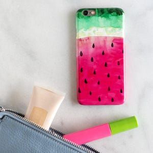 Watermelon Phone Case for Google Pixel 9 XL 9a 8 Pro 7 6 5  Green and Pink Tropical Fruit Case Summer Aesthetic Watercolor Design