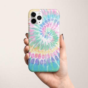 Rainbow Tie Dye Phone Case for Samsung Galaxy S25 S24 FE S23 Plus Ultra S22 S21 S20 Spiral Pattern image 3