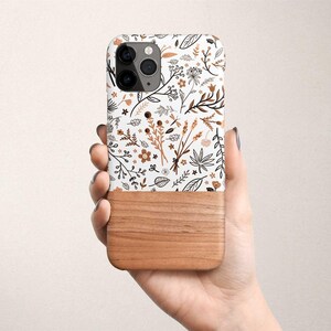 Funda floral para teléfono Google Pixel 10 9 XL 9a 8 Pro 7 6. Funda resistente con estampado floral de imitación madera. imagen 3