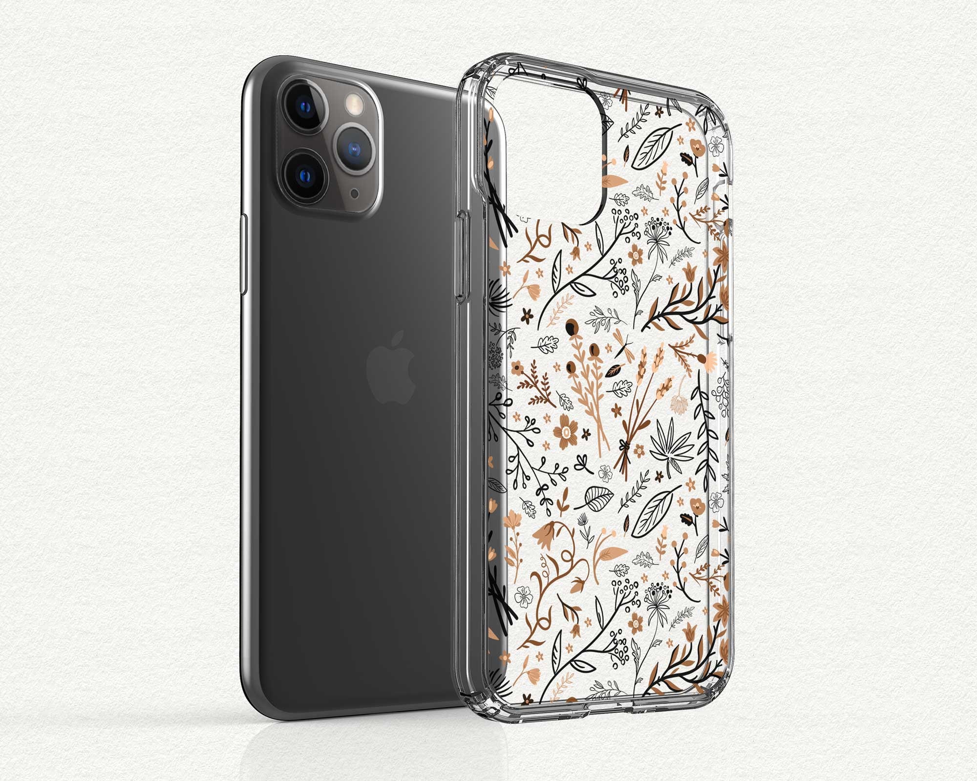 Floral Clear Case for iPhone 15 Pro Max 14 Plus 13 Mini 12