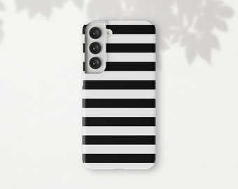 Minimalist Black and White Stripes Phone Case for Samsung Galaxy S22 S23 Plus S24 Ultra S21 S20 FE S10 Note 20 10 9 Simple Striped Design