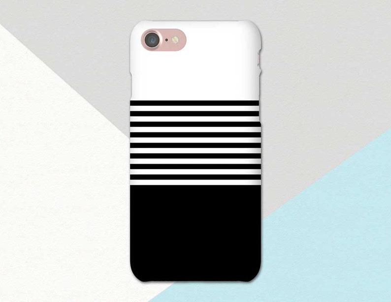 Minimalist Phone Case Black and White Striped iPhone 6 Case, iPhone 7, Minimal iPhone 7 Plus Case, iPhone SE Geometric Case, iPhone Stripes image 2