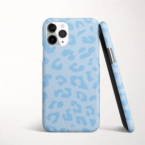 Baby Blue Leopard Print iPhone 13 Case for iPhone 12 Pro Max Cover Apple iPhone 11 Pro Max XR X XS 8 Plus 7 Plus SE 2 12 Mini Cute Gift