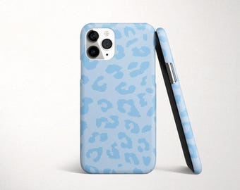 Funda para iPhone 13 con estampado de leopardo azul bebé, compatible con iPhone 12 Pro Max, 11 Pro Max, XR, X, XS, 8 Plus, 7 Plus, SE, 2, 12 Mini. Un regalo ideal.