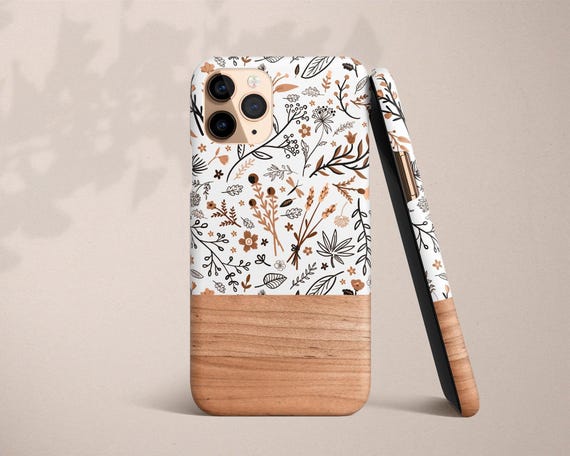 Floral Google Pixel Phone Case for Google Pixel 10 9 XL 9a 8 Pro 7 6 Flower Phone Case Tough Case Faux Wood Cute Flower Pattern