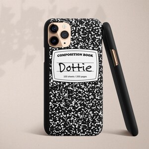 Composition Notebook Custom Name iPhone Case Back to School iPhone X Case iPhone 8 Plus Case Personalized iPhone Case Custom iPhone XS Max 7 image 3
