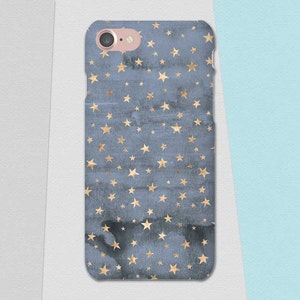 Blue Gold Phone Case, Stars Phone Case, iPhone 6S Case, Blue iPhone 7 Case Plus iPhone SE Case, Galaxy S7 Case S10 Note 9 iPhone X, iPhone 8 image 4