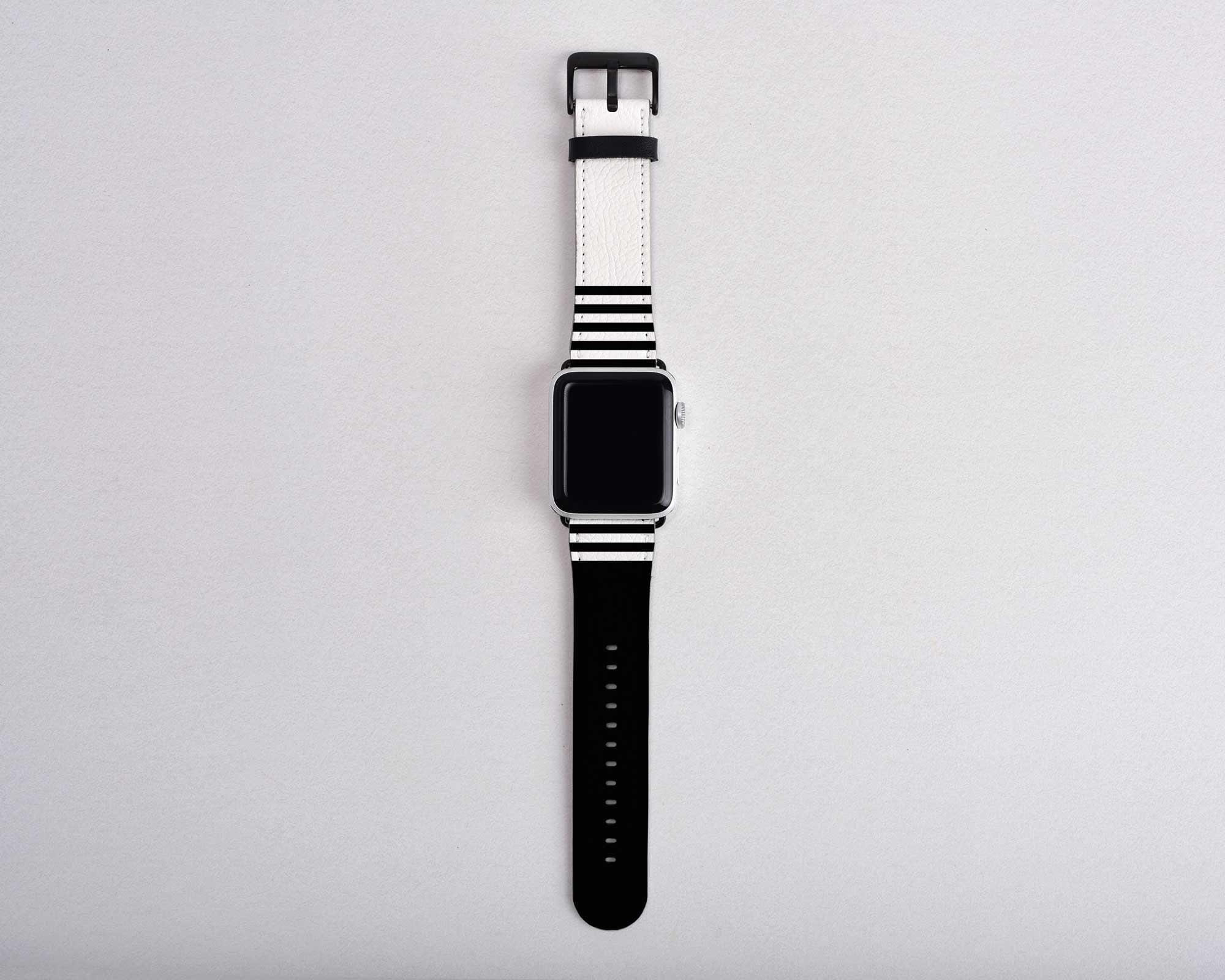 Black and White Apple Watch Band Strap Iwatch Band Stripes
