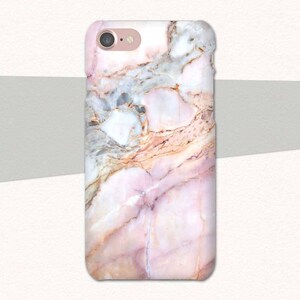 Pink Marble iPhone 8 Plus Case, iPhone 6 Plus Marble Case, iPhone 6 Case Marble, Pink iPhone 6S Plus, iPhone 7, iPhone SE Case Marble image 2