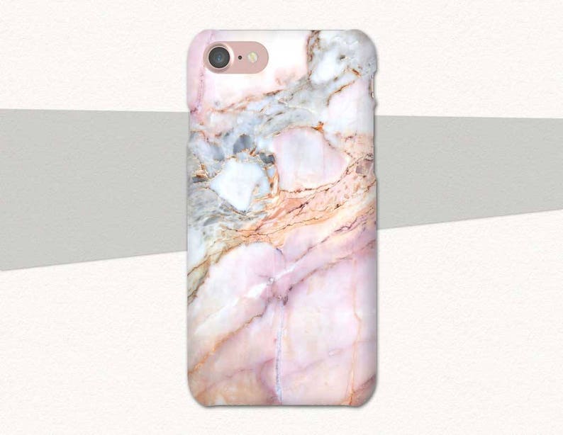 Pink Marble iPhone 8 Plus Case, iPhone 6 Plus Marble Case, iPhone 6 Case Marble, Pink iPhone 6S Plus, iPhone 7, iPhone SE Case Marble image 2
