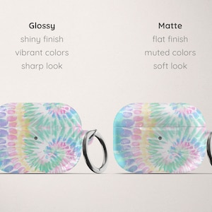 Pastel Rainbow Tie Dye AirPod Case for AirPods Pro Hard Cover with Keychain Apple Air Pod 1 2 and Carabiner Cute Gift for Mom or Girlfriend image 5