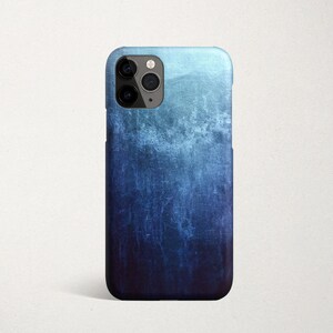 a phone case with a blue and white design on it