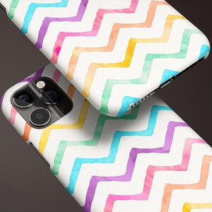 Pastel Rainbow Chevrons Phone Case for Google Pixel 10 9 8 Pro 7 6 XL Cute Pixel Case image 3