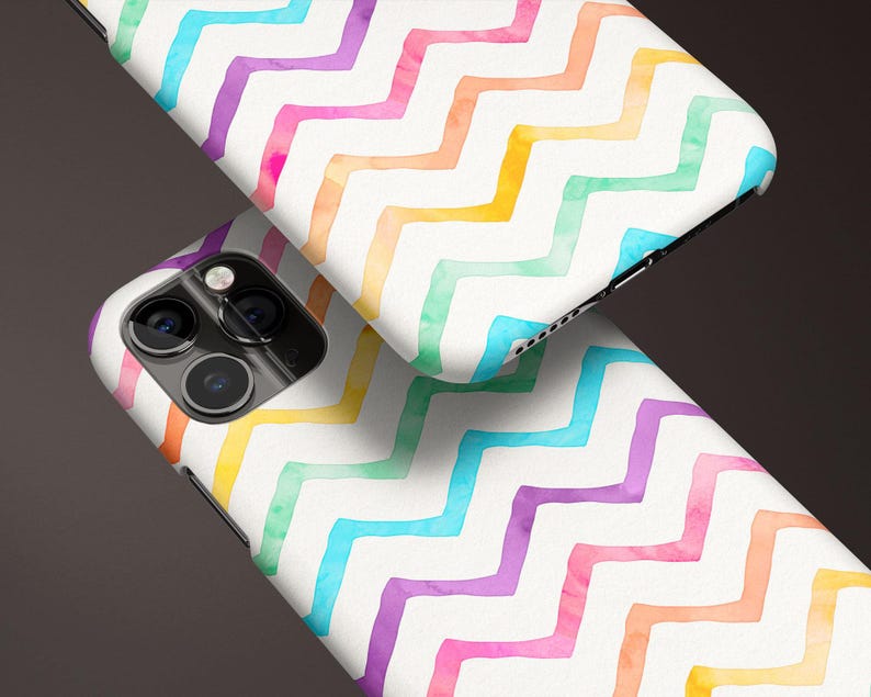 Pastel Rainbow Chevrons Phone Case for Google Pixel 10 9 8 Pro 7 6 XL Cute Pixel Case image 3