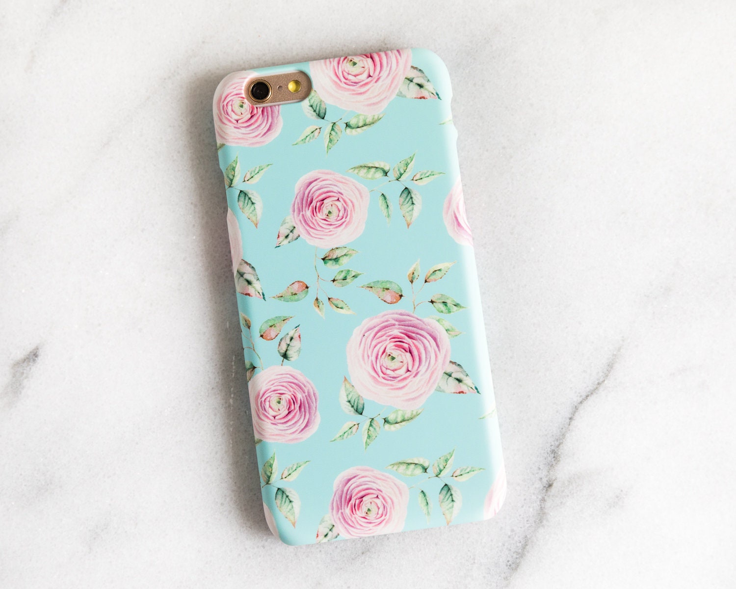 Blue Pink Phone Case Floral Phone Case Iphone 6s Case Blue Etsy