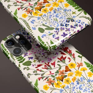 Floral Phone Case Pressed Flower iPhone 12 Case Rainbow Flowers Phone Cover 11 Pro Max iPhone XR Case for iPhone 8 Gift for Girlfriend Her image 3