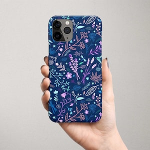 Blue Floral Aesthetic Samsung Galaxy S10 Plus Case with Flowers Galaxy S20 Case Pink Purple S7 Edge Galaxy S9 Plus S8 Galaxy Note 10 9 8 S21