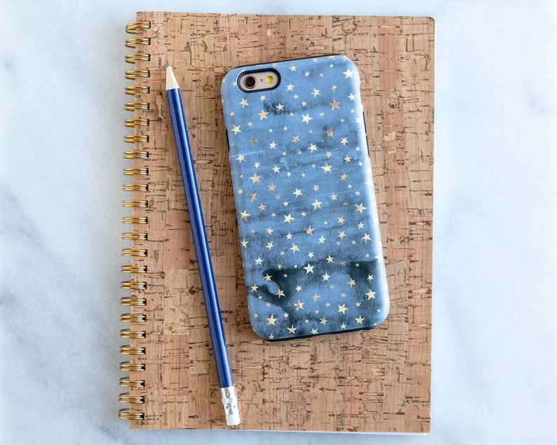 Blue Gold Stars Galaxy S21 Ultra Case Blue Samsung Galaxy S8 S7 S6 Galaxy Note 9 10 20 Case S9 Plus Pretty Phone Case S20 FE S10 S10E A51 5G image 1