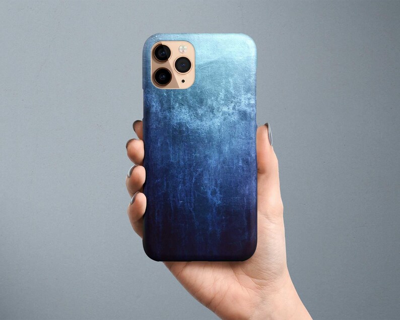 Blue Ombre Grunge Phone Case for Google Pixel 10 9 8 Pro 7 6 XL Tough Case for Guys Gift for Him image 2