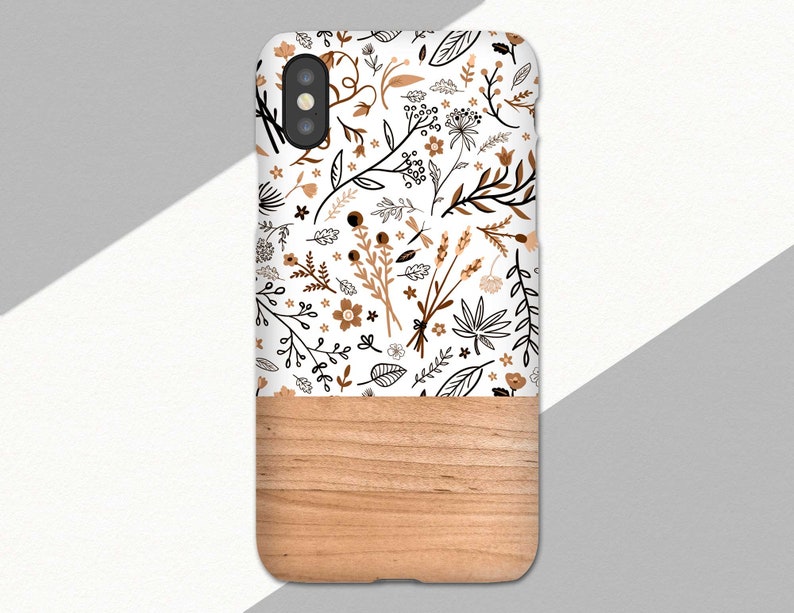 Floral and Wood iPhone Case and Apple Watch Band Set For Etsy