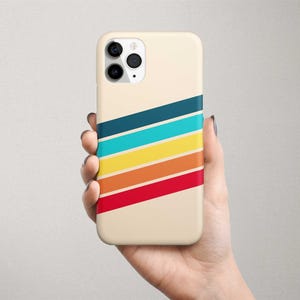 Retro Stripes Samsung Galaxy S26 S25 S24 FE S23 Plus Ultra S22 S21 S20 Striped Beige Blue Red Orange image 2