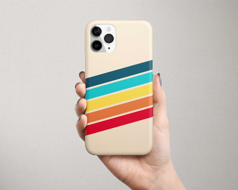 Retro Stripes Samsung Galaxy S26 S25 S24 FE S23 Plus Ultra S22 S21 S20 Striped Beige Blue Red Orange image 2