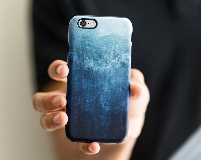 Blue Ombre Grunge Phone Case for Google Pixel 10 9 8 Pro 7 6 XL Tough Case for Guys Gift for Him image 3