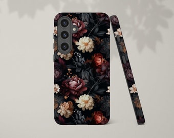 Dark Academia Vintage Flowers Phone Case for Samsung Galaxy S23 S22 Plus S24 Ultra S21 S20 FE S10 Note A51 5G A71 Victorian Gothic Aesthetic