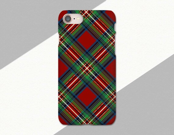 Christmas Plaid iPhone 12 Case with Green and Red Stripes iPhone 11 Pro Max Case for iPhone XS Cover 8 Plus iPhone XR Case 7 X 6S SE Mini