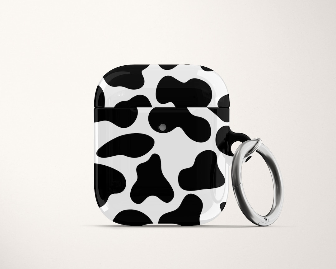 Cow Print Airpods Case for Airpods Pro Hard Cover With Keychain