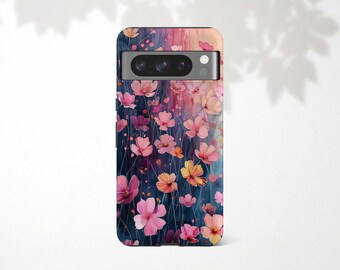 Watercolor Wildflower Google Pixel 8 Pro Case Pink Floral Phone Case for Pixel 7 Pro Case 7 6 5 5A 4 4A 5G 4XL 3 3 XL 2 Trendy Spring Gift