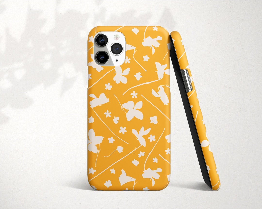 Mustard Yellow iPhone 11 Pro Max Case Floral Pattern iPhone 12 Case