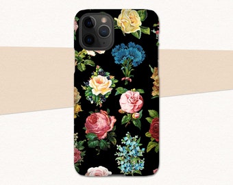 Vintage Flower iPhone 11 Phone Case Floral iPhone 11 Pro Case Black iPhone 11 Pro Max Case for iPhone 11 Gift for Her Pretty iPhone 11 Case