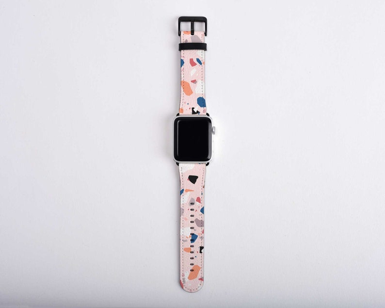 Pink Terrazzo Spotted Apple Watch Band and Matching Phone Case Etsy
