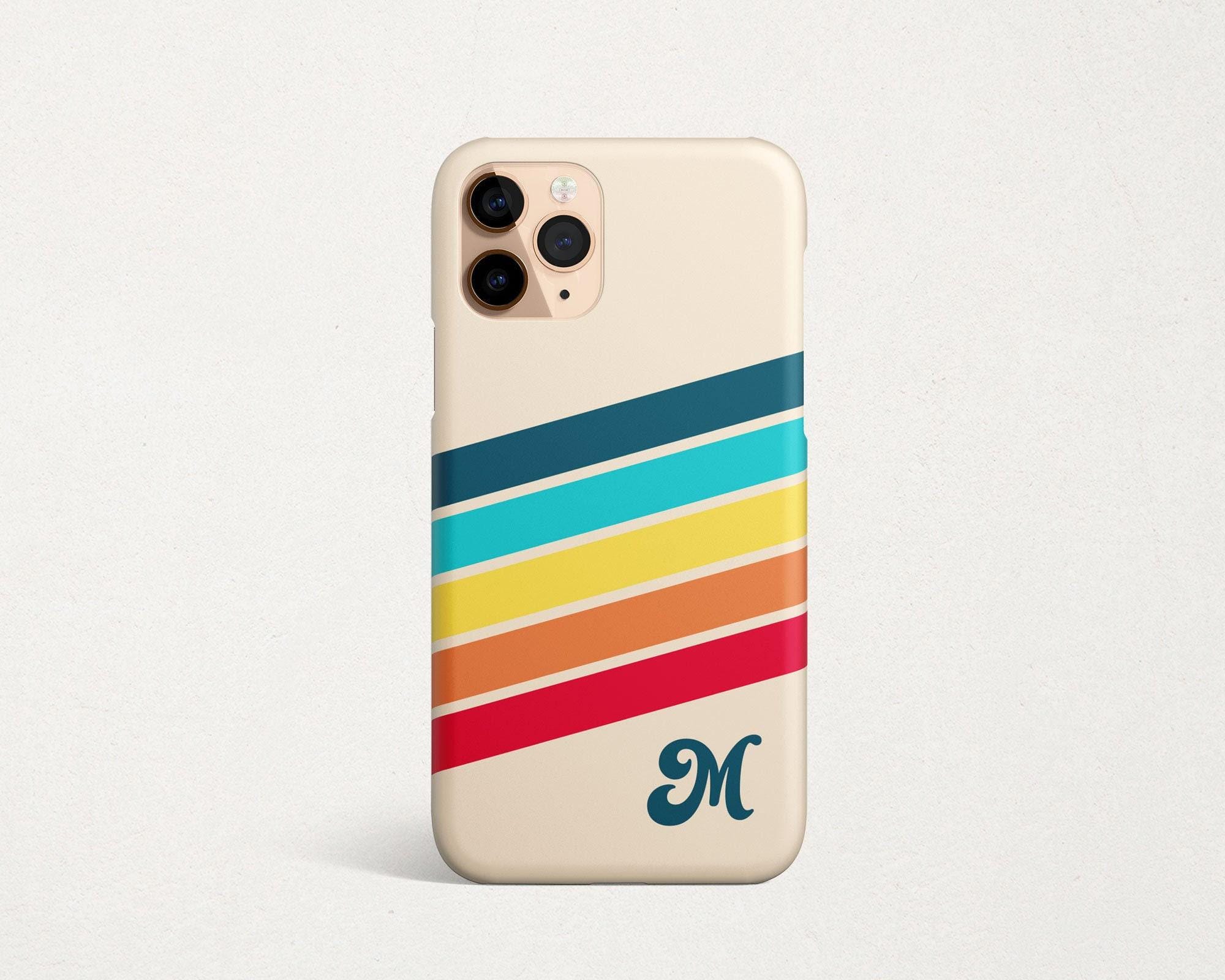 Rayures rétro Samsung Galaxy S26 S25 S24 FE S23 Plus Ultra S22 S21 S20 Rayé beige bleu rouge orange
