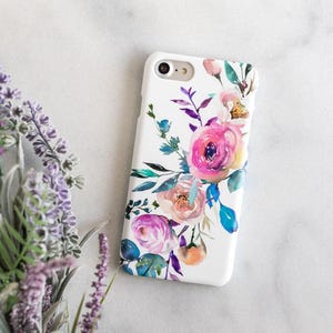 Flower Galaxy S8 Case Floral Samsung Galaxy S7 S6 S9 Plus Galaxy Note 8 9 10 20 White Pink S21 Ultra S20 Plus S10 S10E S20 FE A51 5G A71 5G