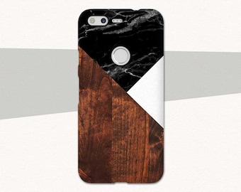 Geometrische Holz Handyhülle für Google Pixel, Holz Handyhülle für Pixel 2, Geometrische Pixel XL Handyhülle, Holz Faux Holz Handyhülle, Marmor Pixel 2 Hülle