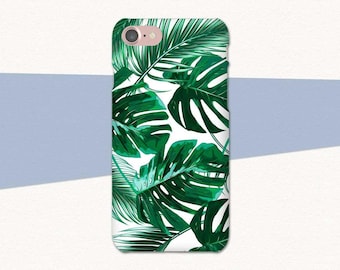 iPhone 7+ Hülle mit Bananenblatt-Motiv, iPhone 6+ Hülle mit tropischem Motiv, iPhone 6 Hülle mit grünem Blatt-Motiv, Tropische Hülle für iPhone 6S+, iPhone 7, iPhone SE Sommerhülle