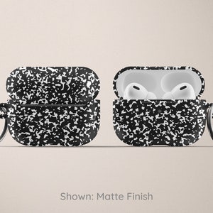 Composition Étui pour ordinateur portable AirPods Pro Motif noir et blanc Apple Air Pods Étui en plastique dur avec porte-clés Étui AirPod AirPod 1 2 image 4