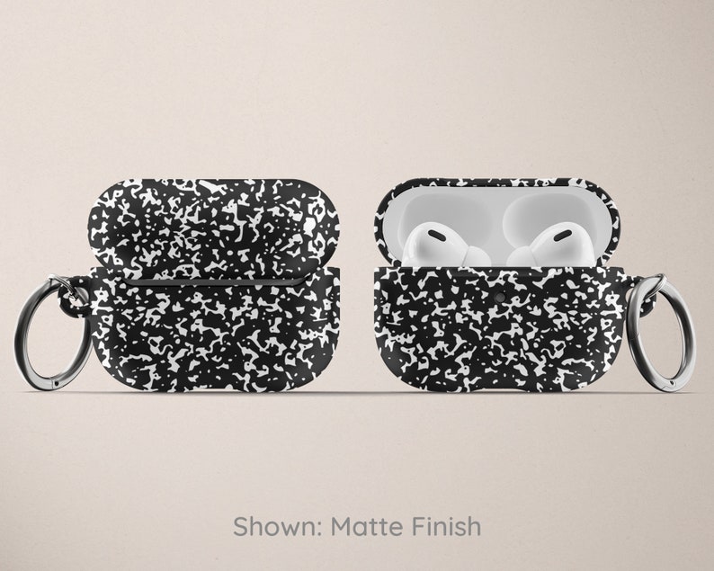 Composition Étui pour ordinateur portable AirPods Pro Motif noir et blanc Apple Air Pods Étui en plastique dur avec porte-clés Étui AirPod AirPod 1 2 image 4