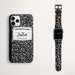 Personalized Composition Notebook Apple Watch Band and iPhone Case Matching Set with Custom Name for 11 Pro Max XR XS X 8 Plus 7 6S SE Gift 