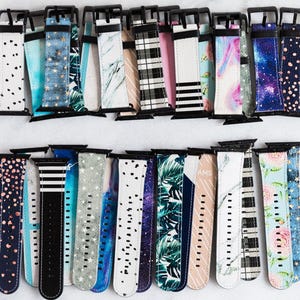 Navy Blue White Pink Striped Apple Watch Band Series 5 4 3 2 1 iWatch Band Stripes Apple Watch Band Women's 38mm Watch Band 44mm 40mm 42mm image 9
