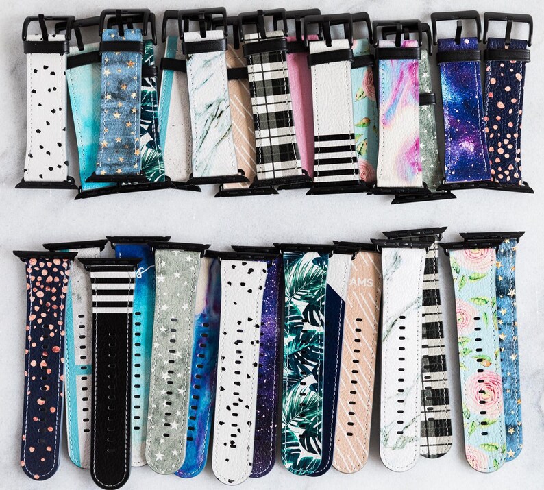 Navy Blue White Pink Striped Apple Watch Band Series 5 4 3 2 1 iWatch Band Stripes Apple Watch Band Women's 38mm Watch Band 44mm 40mm 42mm image 9