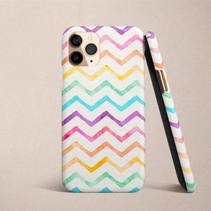 Pastel Rainbow Chevrons Phone Case for Google Pixel 10 9 8 Pro 7 6 XL Cute Pixel Case image 1